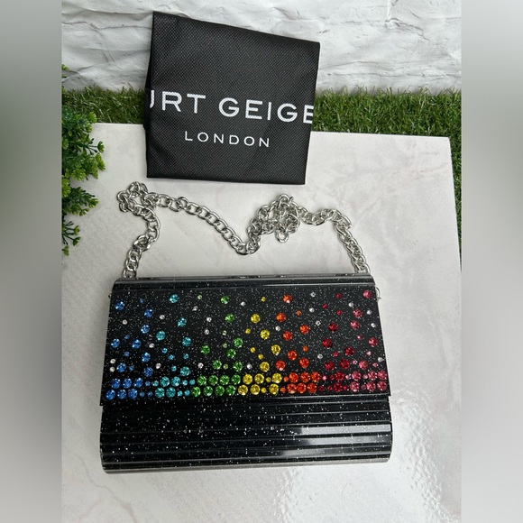 Crystal Embellished Party
Clutch/Color: Charcoal 
Kurt Geiger London
$120 NEW - Picture 15 of 16